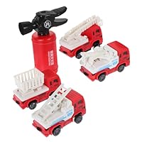 Vaguelly Children's Fire Engine Toy Set 5-Piece Fire Extinguisher Kit Lightweight and Portable for Role Play and Learning Activities