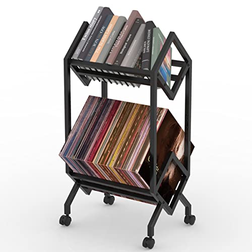 MOOMLIFE Étagère de rangement mobile pour disques vinyles – Support de rangement pour albums, magazines, livres et… - Les Beatles, Paul McCartney, John Lennon, RIngo Starr, George Harrison MOOMLIFE Étagère de rangement mobile pour disques vinyles - Support de rangement pour albums, magazines, livres et… – Image 4