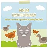 MjAMjAM - Premium Nassfutter für Katzen - DUO von zarter Ente & guter Pute an gedämpftem Kürbis, 6er Pack (6 x 200 g), getreidefrei mit extra viel Fleisch