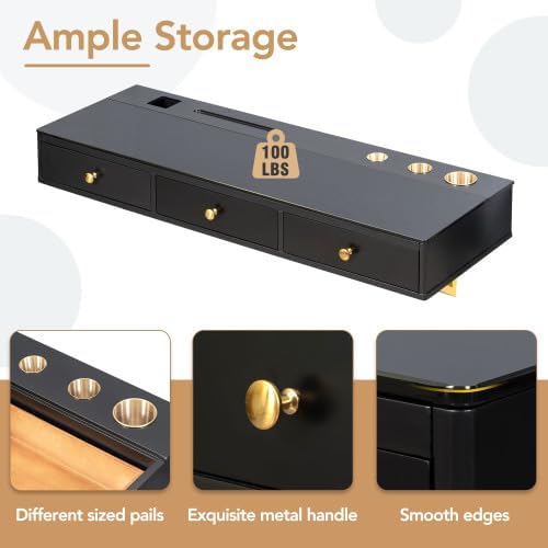 Multi-Purpose Wall-Mounted Vanity Table – Stylish and Functional with Adequate Storage, Space-Saving Design, and High Stability