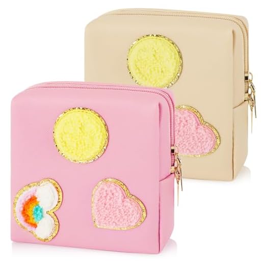 Pacote com 2 sacos de menstruação, bolsa de armazenamento de guardanapo sanitário de couro PU para enchimentos femininos, absorventes absorventes absorventes funcionais kit de primeiro período para adolescentes meninas mulheres presente