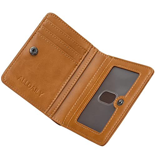 Image of Alldaily Small RFID Wallet for Women Slim Compact Bifold Pocket Ladies Travel Mini Purse (Brown)