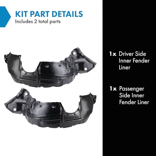 Image of TRQ Inner Fender Liner Set Compatible with 2014-2019 Toyota Highlander TO1248194 TO1249194