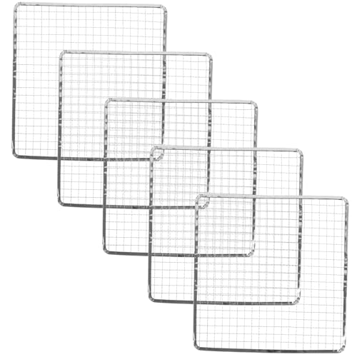 ibasenice 5pcs Bbq Wire Mesh Cooling Rack Outdoor Grill Grate Camping Grill Grate Barbecue Accessories Stainless Steel Meat Cooking