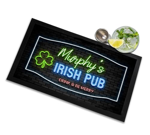 Tapis de bar personnalisable pour pub irlandais, St Paddys Day Pub