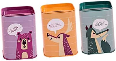 NUSITOU 3pcs Student Savings Tin Can Baby Decor Piggy Banks for Kids Girl Piggy Banks for Kids Funny Piggy Bank Coin Box Table Decor Kid Money Pot Children Gift Children Saving Pot Child