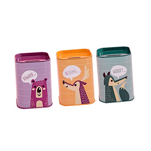Nusitou 3Pcs Student Savings Tin Can Baby Decor Piggy Banks For Kids Girl Piggy Banks For Kids Funny Piggy Bank Coin Box Table Decor Kid Money Pot Children Gift Children Saving Pot Child #TOP1