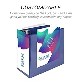 Samsill Trwały segregator 15 cm, wyprodukowany w USA, z blokadą D Ring, konfigurowalny, przezroczysty, niebieski, 2-pak, każdy mieści 1225 stron