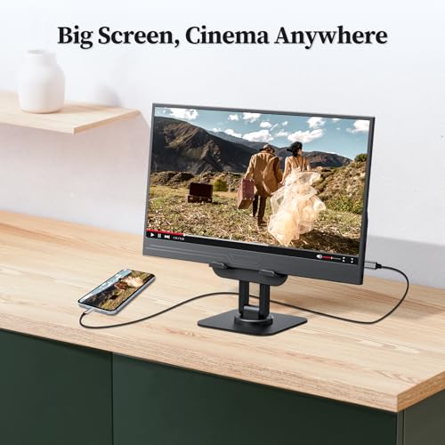 Image of Veout 13.3 inch 1080p Portable Monitor Slim Lightweight HDR Travel Small HDMI Display with Kickstand for Laptop PC /Mac /Phone /Xbox Switch /PS4