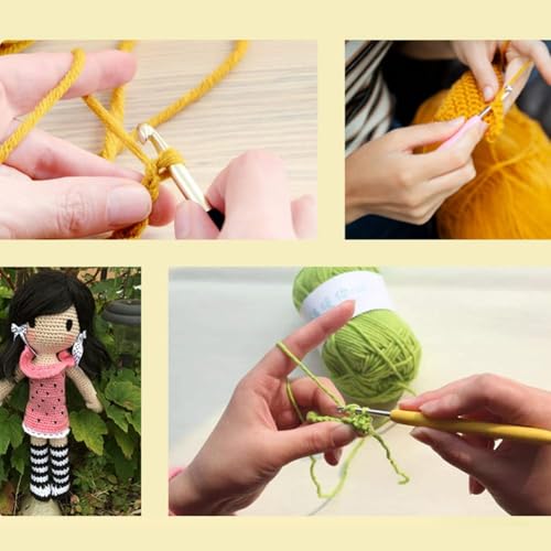 Image of Crochet Kit with Soft Grip Handles - Full Crochet Hook Set for Beginners & Yarn Lovers - Ergonomic Crochet Tools for DIY Craft & Gifting (Crochet Needles Set)