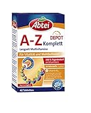 Abtei A-Z Komplett Langzeit-Multivitamine - mit natürlichem Vitamin C - Nahrungsergänzungsmittel für Vitalität und Wohlbefinden - laborgeprüft, hochdosiert und vegetarisch - 1 x 42 Tabletten