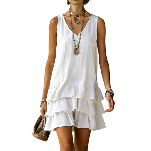 Robe débardeur pour femme col en V et coupe ample pour un style d'été décontracté