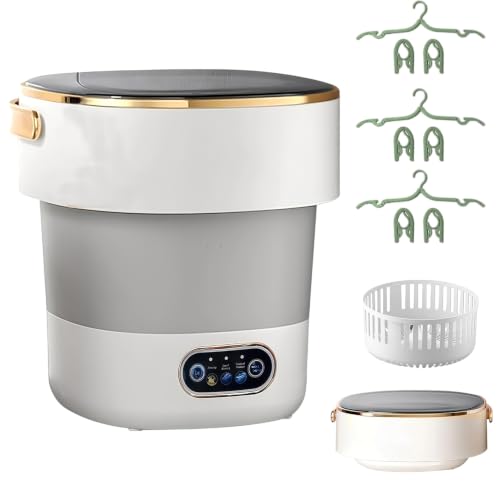 Mini Lavadora Portátil 15L 2.5kg, Lavadora Plegable para Camping y Viajes, Lavadora Pequeña con Centrifugado, sin Instalación – para Hogar, Apartamento, Dormitorio y Hotel
