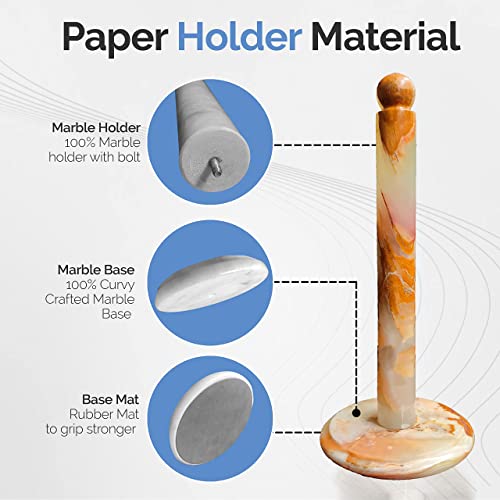 Thewolfard Luxury Handmade Calcite Crystal Paper Towel Holder Stand For Kitchen Countertop, Dining Table, Cabinet, Bathrooms & Housewarming Gifts And Healing Stone, Whitanbrown, 12.5X6X6 (Pth2021) #TOP6