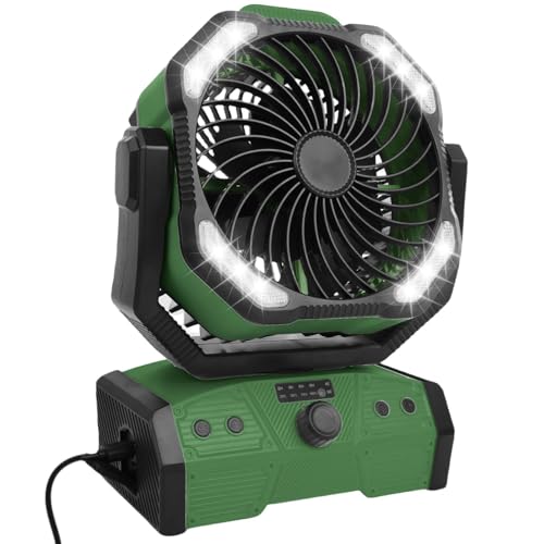 ELZO 30000mAh Camping Fan with LED Light, Max 70H Working, Cordless Portable Rechargeable Desk Tent...