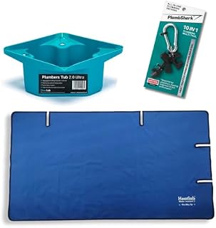 Spring Summer Service Kit Pro – Waterproof Dust Sheet 147x80cm – Plumb Tub 2L & 10-in-1 PlumbShark Tool – Plumbing Set for Clean, Fast Radiator Work