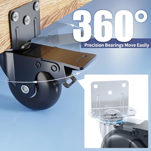 Image of Apllamo 2 in Side Mount Plate Caster Wheels Heavy Duty 600 LBS