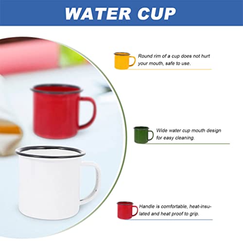 Hemoton Camping Mug Tea Coffee Mug Set Of 4 Enamel Drinking Mugs Cups For Home Use Office Party Or Camping Assorted Color Camping Cups Metal #TOP1
