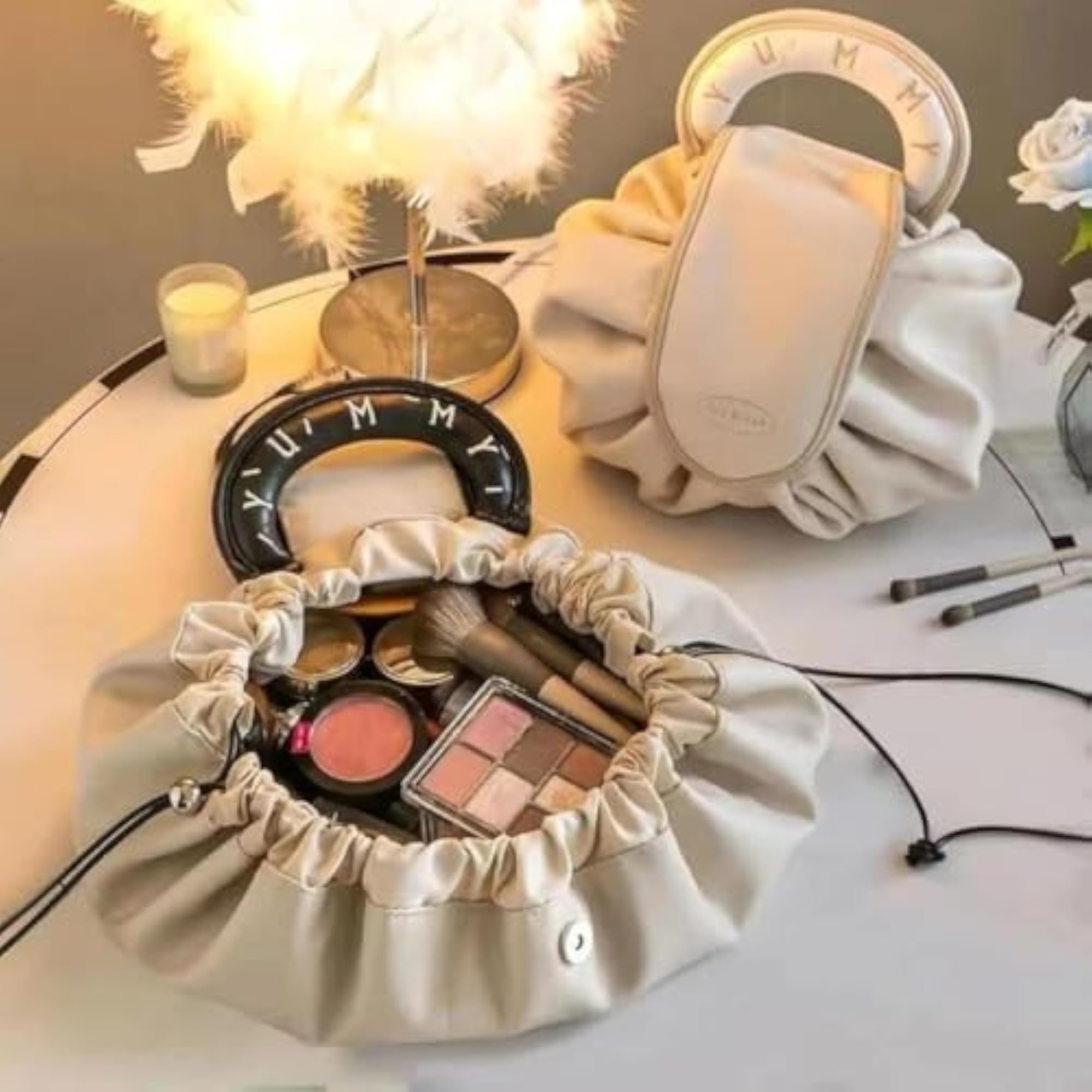Lazy Makeup Bag, Lazy Drawstring Makeup Fashion Handbag