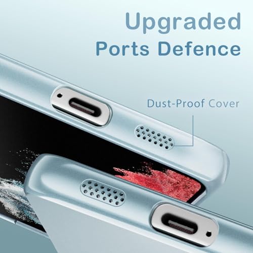 Image of DIZORO Samsung A26 Case, Compatible with Mag Safe Back Cover, Matte Luxury Metallic Luster Flexible TPU Wireless Charging Shockproof Case with Camera Protector Lens (Sierra Blue)