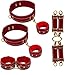 Men's and Women's Bedroom Body Toys Supplies Hand and Leg Straps Party Game Accessories s18 (red)