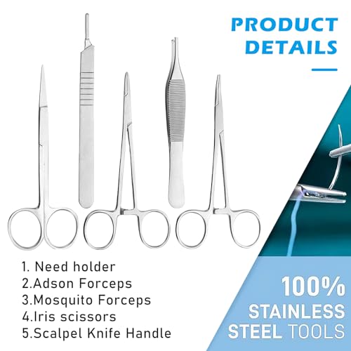Chirurgisches Nahtset, Nahtmaterial Chirurgie, Suture Practice Kit, Wundnaht-Übungsset, Silikon-Nähkissen mit Werkzeugsatz, Nahtübungsset Chirurgisches Nahtset Geschenk für Medizinstudenten, Tierärzte