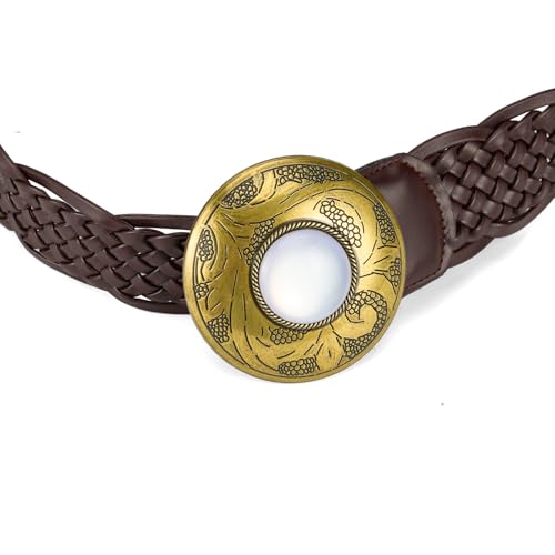 Braided belt for Women Wide Boho Woven Leather Belt Big Buckle for Dress & Jeans3