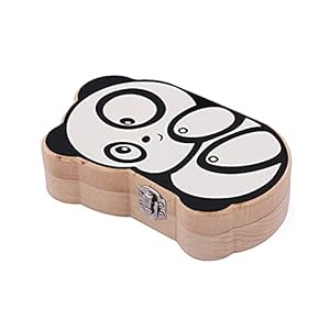 Baby tand Keepsake Fairy Box houder met Lanugo fles, houten Panda patroon melktanden opbergdoos, baby douchegiften voor…