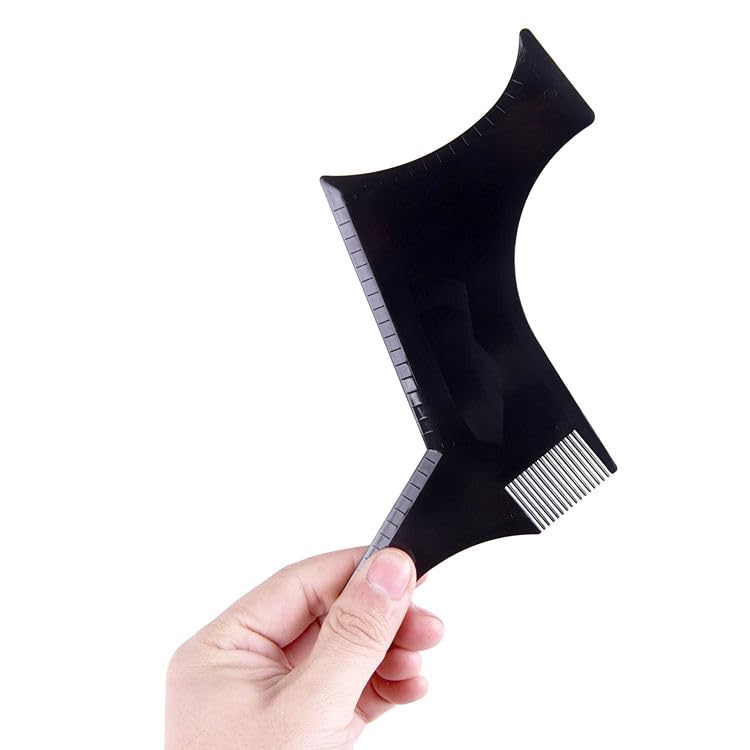 Image of Fully Beard Shaper Tool for Men Beard Comb for Men and Boys Beard Symmetry Tool for Perfect Lines, Neckline and Jawline Pack of 1
