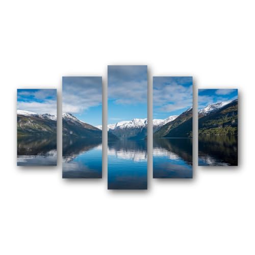 Tableau sur toile Fjord et paysage d'hiver pour agrandir visuellement une pièce