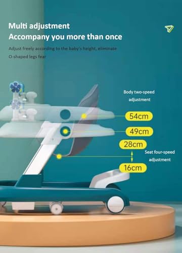 Image of StarAndDaisy Baby Walkers for 6-24 Month Baby Boy Girl /Walker for Kids for 1 Years with Adjustable Height, Musical Tray /Walker for Baby /Kids with Brakes Prevant from Falling (Tiny-Blue)