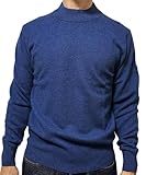 [Naturale] カシミヤ100％ メンズ ハイネック プルオーバー 紳士用 【品質検査済】【手洗い可能】【百貨店品質】【神戸天然素材】 ニット セーター 防寒 あったか ギフト プレゼント クリスマス 誕生日 (JP, アルファベット, L, ネイビー)