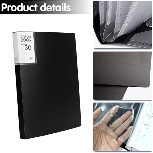 Image of SKRYUIE A3 Diamond Painting Storage Book - 60 Diamond Painting Capacity, 30 Page Protectors, 17.2x12.8 inches, Portfolio Folder for Presentation and Organization - Blue