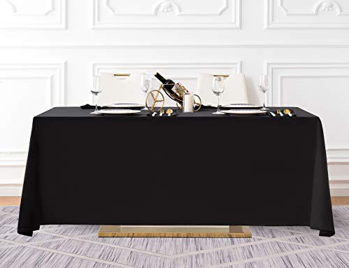 Surmente SMKS-4992 Black Tablecloth 90 X 132-Inch Rectangular Polyester Table Cloth thumb #4