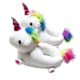  Zapatillas Garra Unicornio Niña Felpa Suave Invierno Calentar de Estar Zapatos de Algodón para Infantiles de 3-5 Años