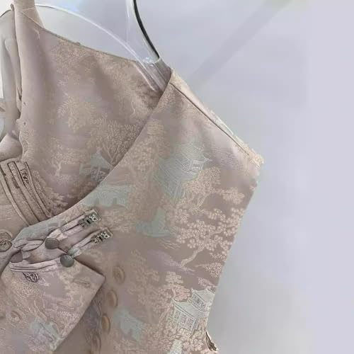 Chal sin mangas irregular con botones de rana de alta sastrería tradicional para mujer 4