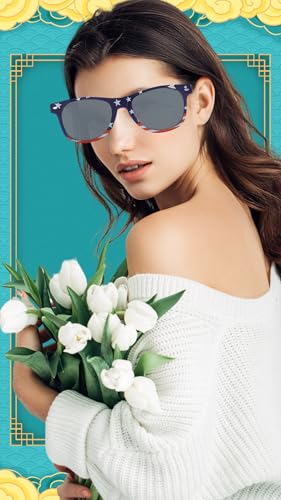 8-Pack American Flag Sunglasses, UV400 Patriotic Unisex for 4th of July Party Favors Bulk Accessories2