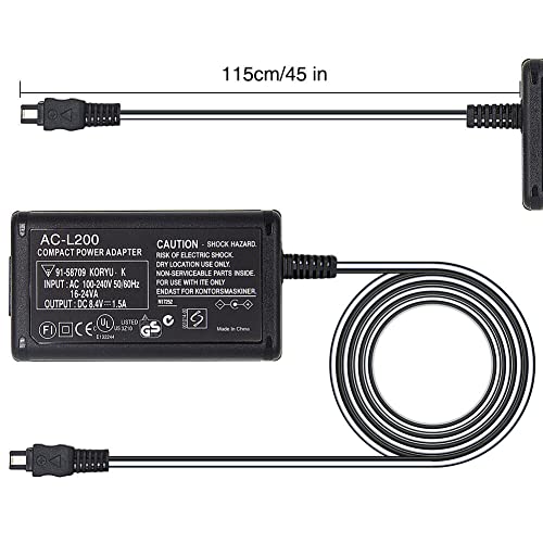 Image of AC-L200 Power Supply Charger Adapter for Sony Handycam Camera Camcorder | 8.4V 1.5A, for DCR-SX60 SX65 SX83 SX85 SR45 SR46 SR47 SR68 HC90 PC1000 DVD805E DCR-HR DCR-HC DCR-PC DCR-DVD DCR-IP series
