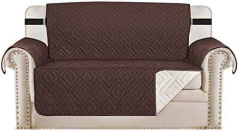 H.Versailtex Waterproof Recliner Chair Covers for Armchairs Recliner Covers Reclining Chair Covers Protect from Pets / Dogs, Soft Quilted and Non Slip Strap (Reversible Grey/Beige)