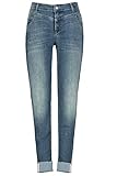 5-Pocket GINA LAURA Damen 7/8-Jeans Julia, Ziernähte, Umschlagsaum, 5-Pocket Blue Denim 44 750727 92-44