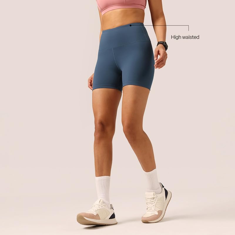 Image of BlissClub Ultimate Shorties Lite | Gym Shorts for Women Workout, Sports Shorts, Swim Shorts and Shapewear for Tummy | High Waist and Back Pocket
