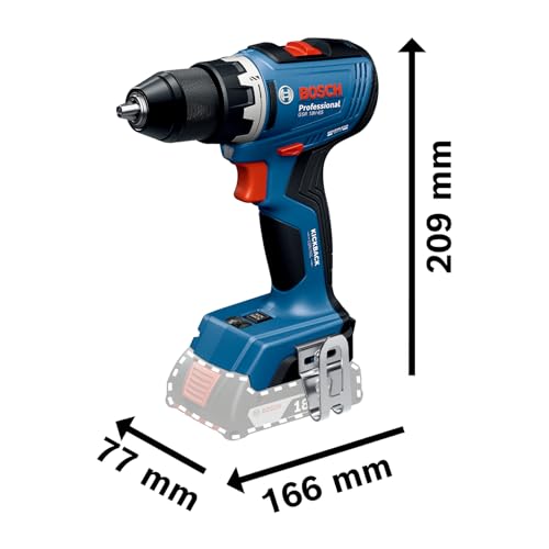 Bosch Professional 18V System Akku-Bohrschrauber GSR 18V-65 (bürstenloser Motor, Kopflänge 166, inkl. 2x Akku GBA 18V 5.0Ah, Ladegerät GAL 18V-40, L-BOXX) 5