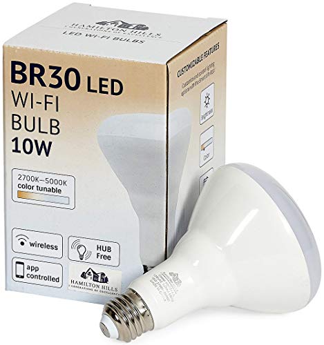 BOGO Hamilton Hills LED Smart Bulb - Smart Home Certified Standard Universal BR30 E26 Dimmable Flood Lightbulb WiFi Enabled No Hub Required Color Tunable 2700K - 5000K Light