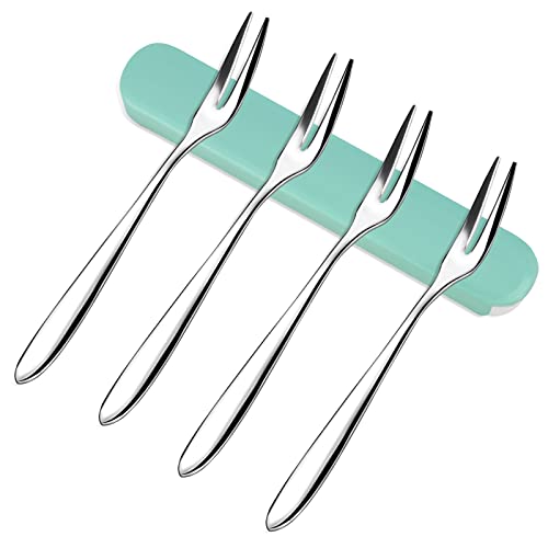 YTZJ Direct Conjunto de 4 garfos de escargot para sobremesa, bolo, salada de frutas, aperitivo, coqu