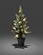 Konstsmide 3780-100 LED Weihnachtsbaum mit Tannenzapfen und Topf / für Außen (IP44) / Batteriebetrieben: 4xAA 1.5V (exkl.) / mit 6h und 9h Timer / 10 warm weiße Dioden / grünes Kabel, 45 cm