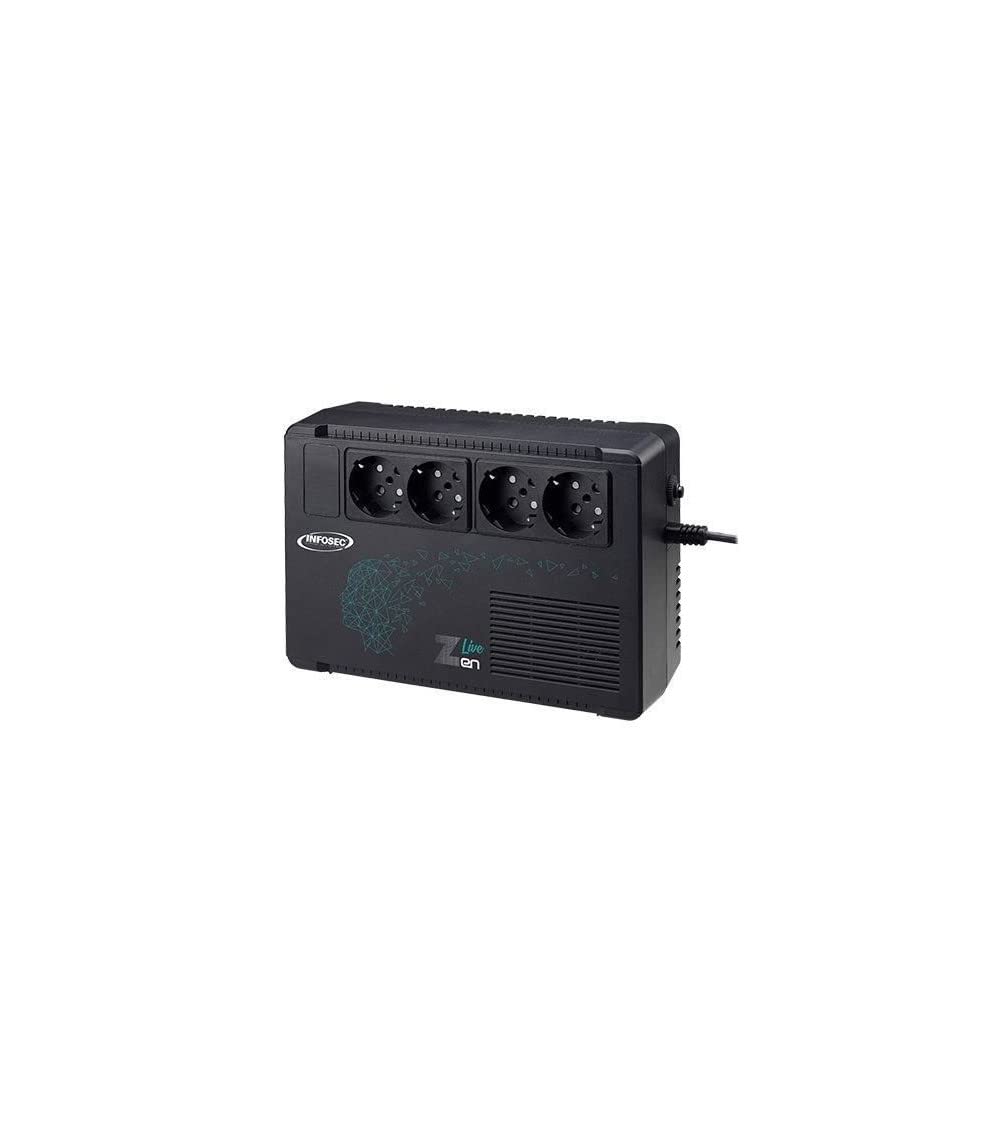 Infosec ONDULEUR Zen Live 500 * 4prises SCHUKO/FR LED/2A(66081)*0812