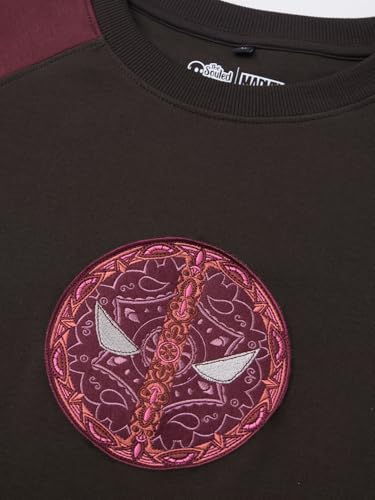 Image of The Souled Store Marvel Indie: Logo Men and Boys Short Sleeves Round Neck Embroidered Drop Shoulder Baggy Casual Streetwear Superheroes Inspired Cotton Super Oversized T-Shirt