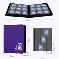 TCGPRO Toploader Binder mit Sichtfenster für 360 Karten in 3"x4" Rigid Hüllen, Toploader Album mit 9 seitliche Pocket und Reißverschluss, kompatibel mit MTG, TCG, Sports Cards etc. Lila – Ansicht 2