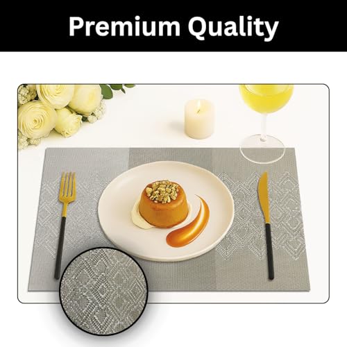 Image of Amazon Brand - Umi PVC Vinyl Multi Wave Design Placemat ST10002TH - Heat Resistant, Wipe Clean, Anti-Skid Table Mats for Dining Table, KitchenHome Decor (30x45 CM Multi Set of 6)