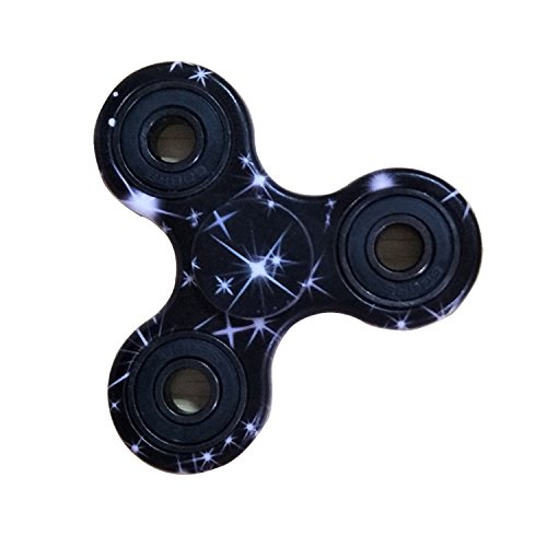 Fidget Spinner, Sunmy High Speed Hand Finger Spining Bearing Tri-Spinner Gyro Stress ADD ADHD Relieve Toys Color O Black Star Sky